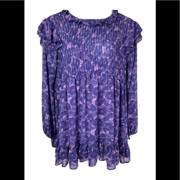 Free People Medium Mini Dress Tunic Ruffles NWT - Picture 11 of 12